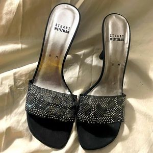 NEW Stuart Weitzman leopard print crystal studded heel sandals